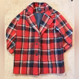 Plaid Jacket Polyester Love Tree Coat XL